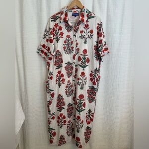 Ro’s Garden button down caftan dress
